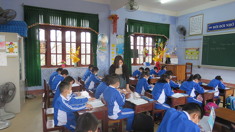 Các trường học ở Đồng Hới đều tranh thủ thời gian để dạy học trực tiếp