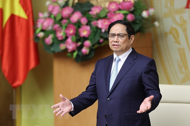 Thủ tướng Phạm Minh Chính chủ trì phiên họp. (Ảnh: Dương Giang/TTXVN)