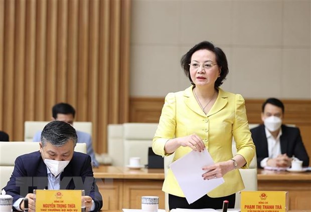 Bộ trưởng Bộ Nội vụ Phạm Thị Thanh Trà phát biểu. (Ảnh: Dương Giang/TTXVN)