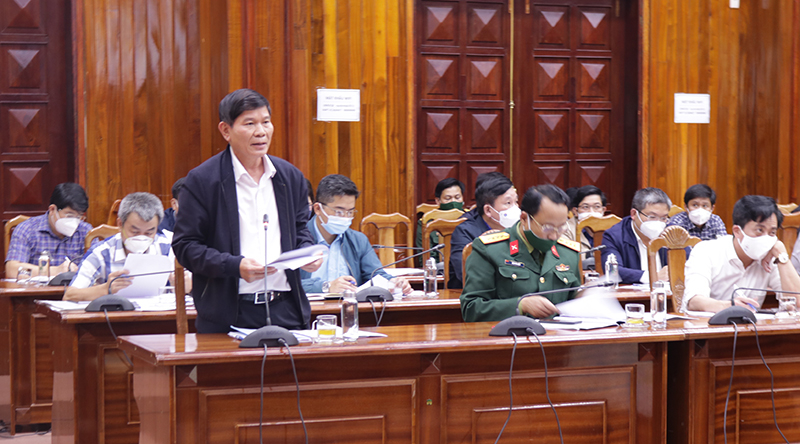 Lãnh đạo Sở Giao thông- Vận tải phát biểu tại cuộc họp.