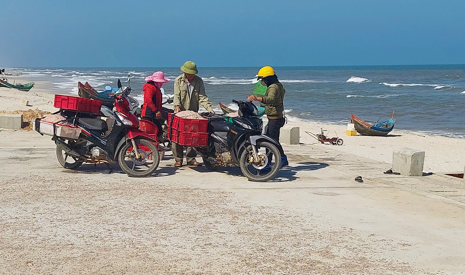 Có bến cá, ngư dân vùng bãi ngang Quảng Bình thuận lợi khi tập kết, vận chuyển hải sản đi tiêu thụ.