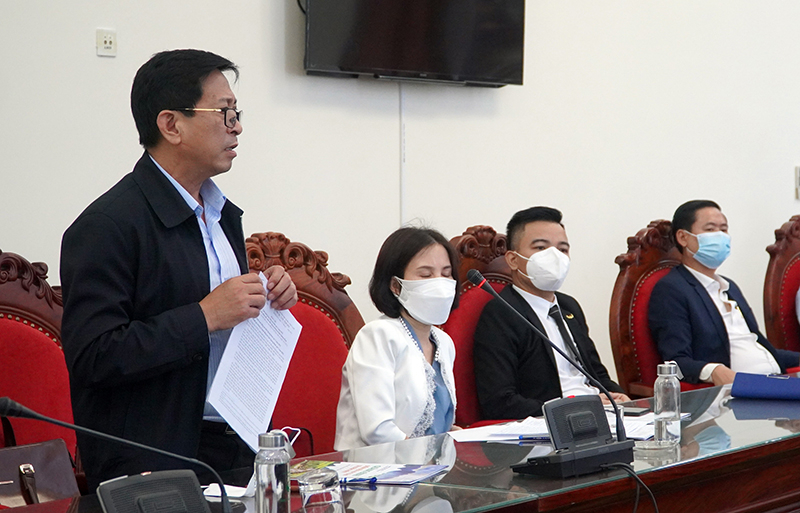Đại biểu phát biểu tại buổi làm việc