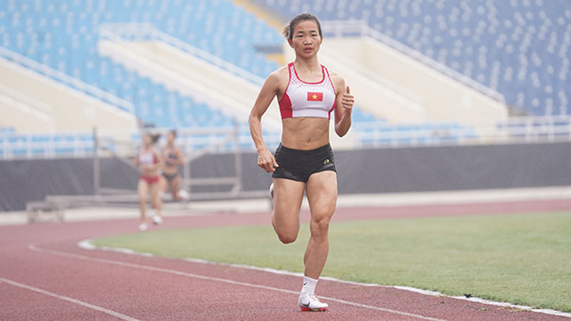 Nguyễn Thị Oanh - một trong những niềm hy vọng lớn nhất của điền kinh Việt Nam tại SEA Games 31. Ảnh: Vũ Lê Bảo vệ vị trí số 1