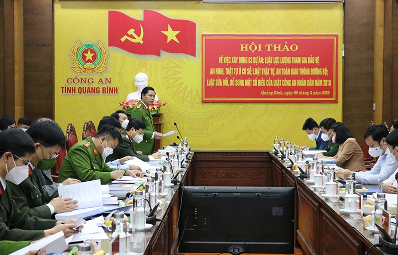 Các đại biểu tham dự hội thảo 3 Dự án luật do Chính phủ giao Bộ Công an chủ trì xây dựng.
