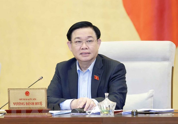 Chủ tịch Quốc hội Vương Đình Huệ phát biểu. (Ảnh: Doãn Tấn/TTXVN)