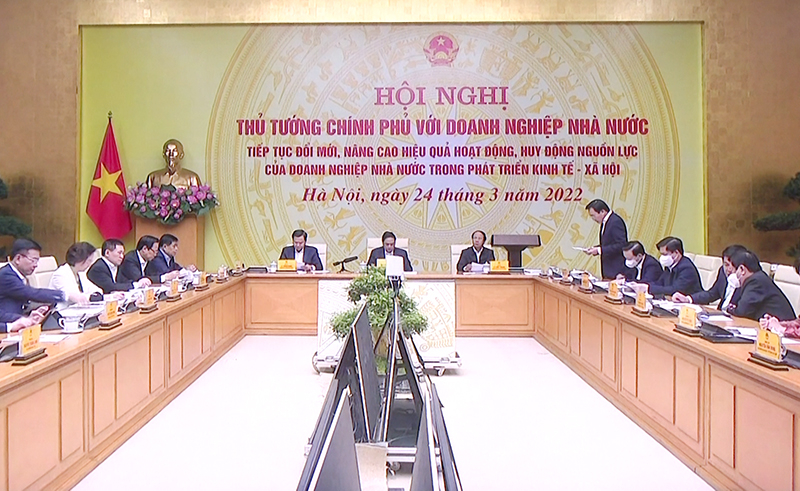 Quang cảnh hội nghị tại điểm cầu Chính phủ.