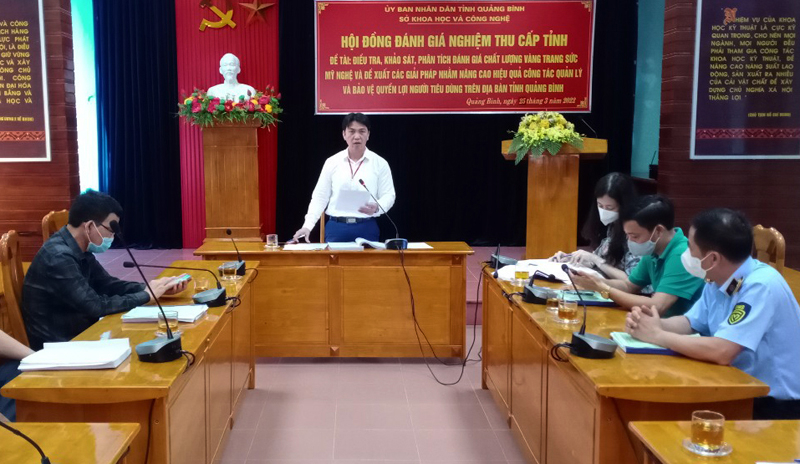 Kết luận của Hội đồng Khoa học nghiệm thu nhiệm vụ sự nghiệp KH-CN cấp tỉnh về điều tra, đánh giá chất lượng vàng trang sức mỹ nghệ