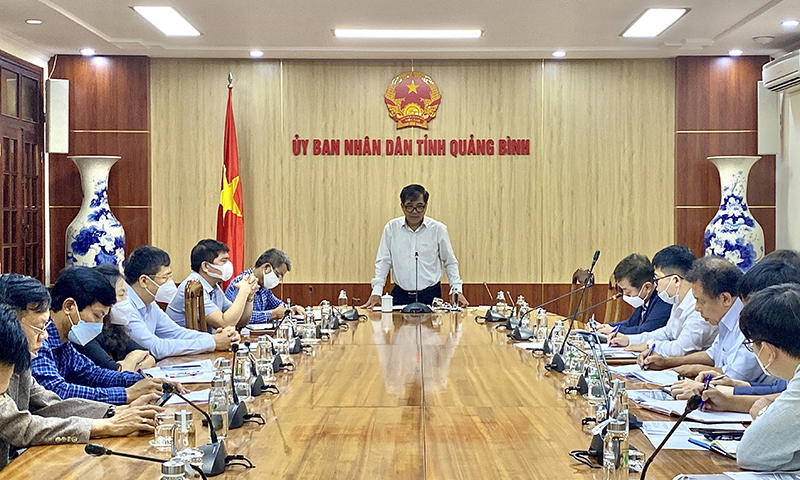 Đồng chí Phó Chủ tịch Thường trực UBND tỉnh Đoàn Ngọc Lâm phát biểu kết luận buổi làm việc.