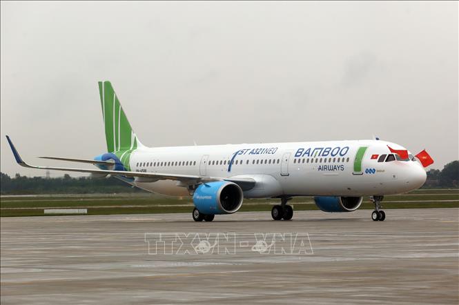 Máy bay của hãng hàng không Bamboo Airways. Ảnh: Huy Hùng/TTXVN