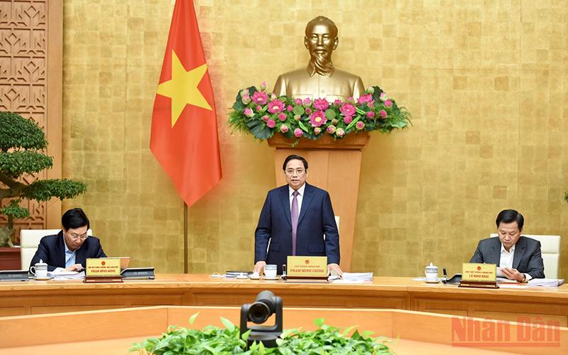  Thủ tướng Phạm Minh Chính chủ trì phiên họp. (Ảnh: TRẦN HẢI)