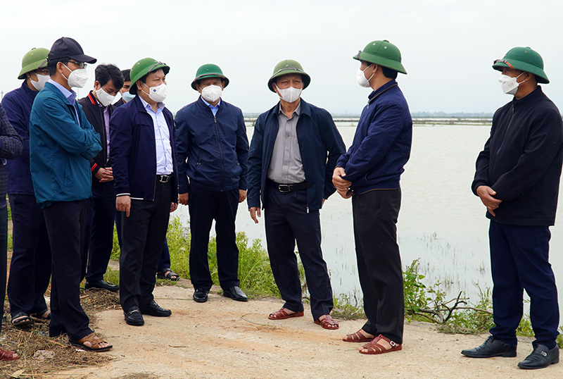 Đồng chí Bí thư Tỉnh ủy Vũ Đại Thắng cùng đoàn công tác kiểm tra thực địa