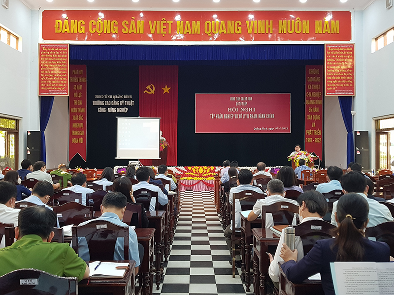 Toàn cảnh hội nghị tập huấn về nghiệp vụ công tác xử lý VPHC