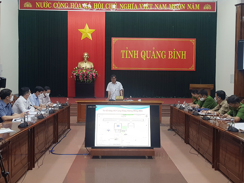 Đồng chí Đoàn Ngọc Lâm, Ủy viên Ban Thường vụ Tỉnh ủy, Phó Chủ tịch Thường trực UBND tỉnh, Trường ban chri đạo diễn tập chủ trì cuộc họp