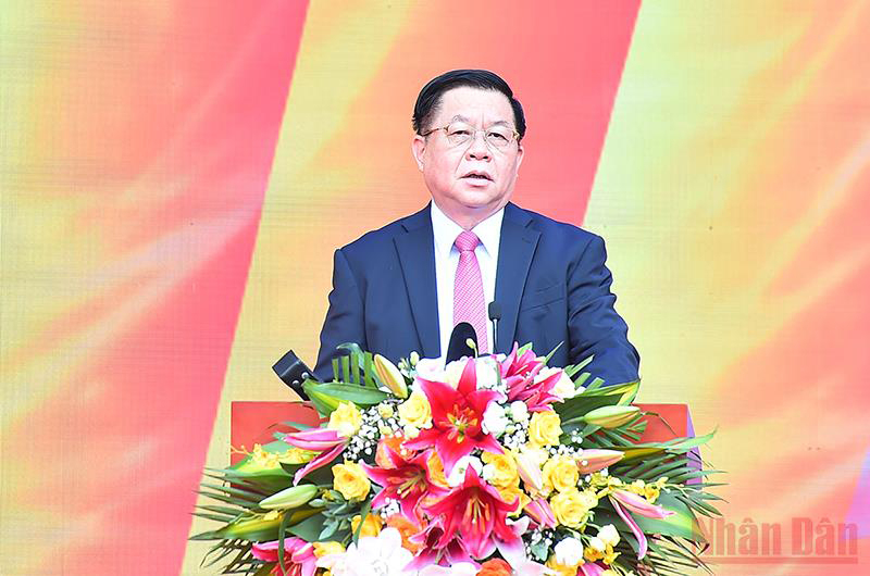 Trưởng Ban Tuyên giáo Trung ương Nguyễn Trọng Nghĩa phát biểu tại Lễ khai mạc Hội Báo. (Ảnh: THỦY NGUYÊN)