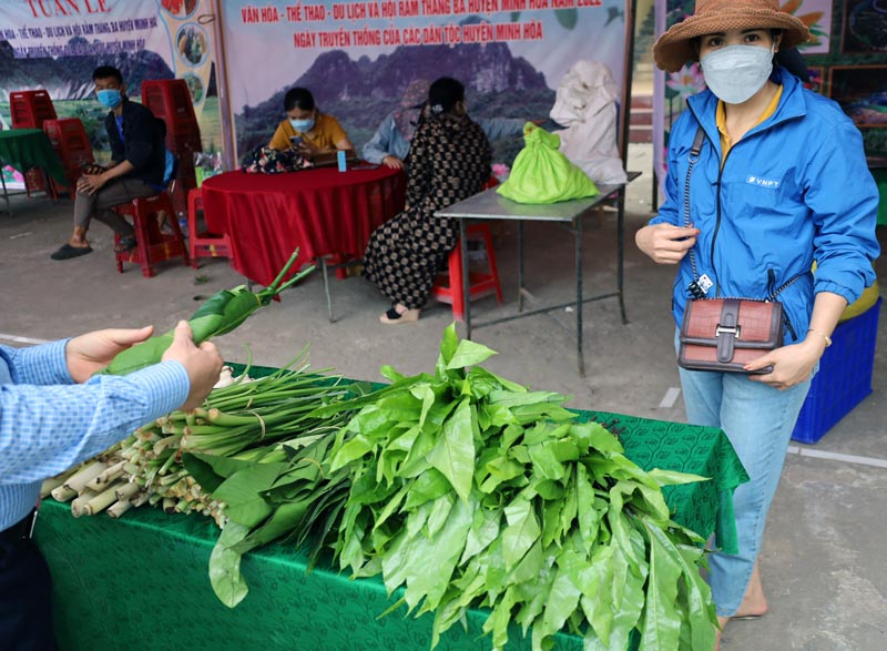 Các loại rau rừng đặc sản của người dân xã Hóa Phúc.