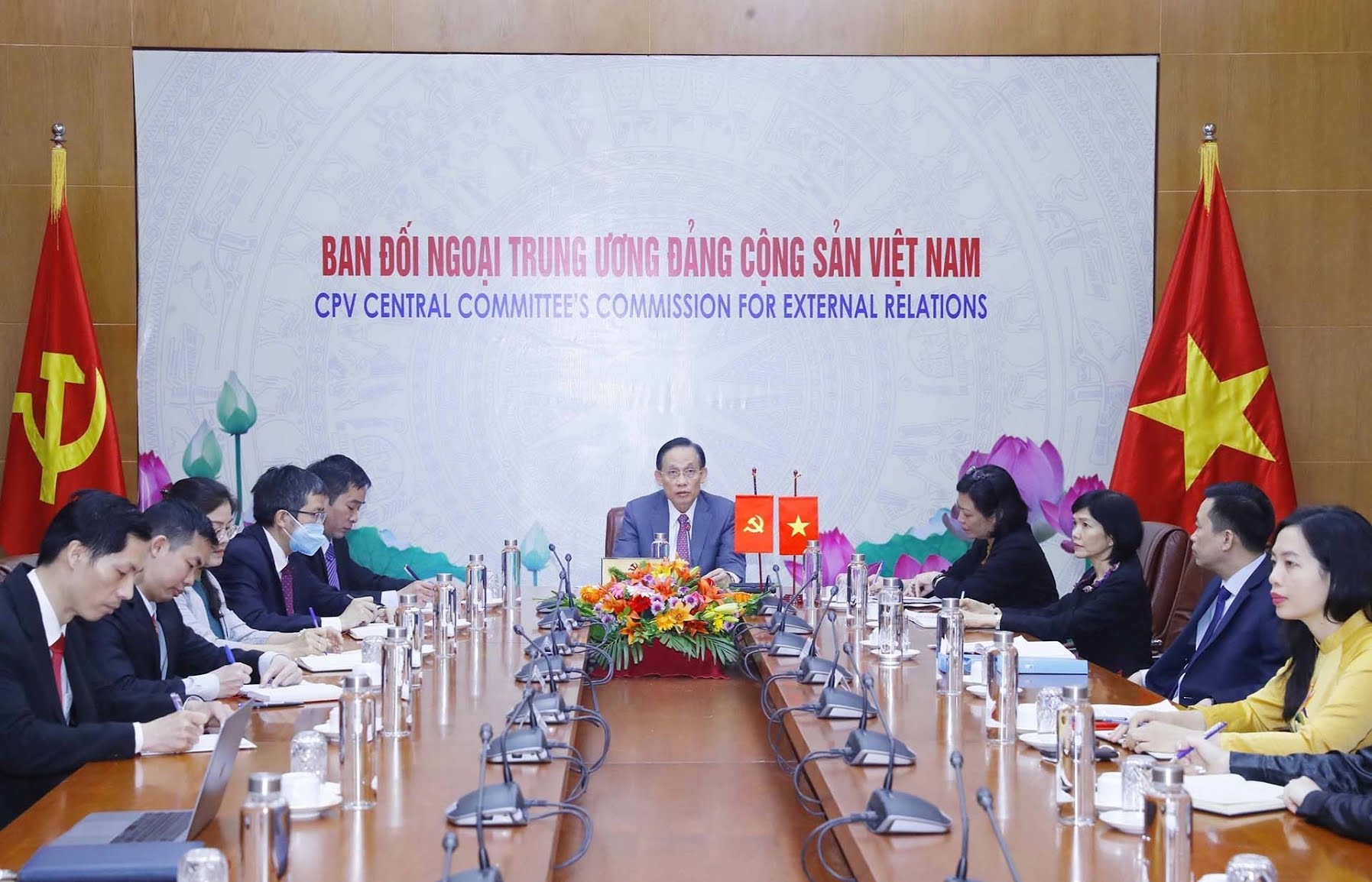 Quang cảnh hội đàm trực tuyến. (Nguồn: TTXVN)