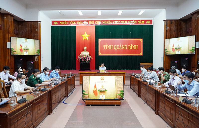 Các đại biểu dự hội nghị tại điểm cầu tỉnh Quảng Bình.