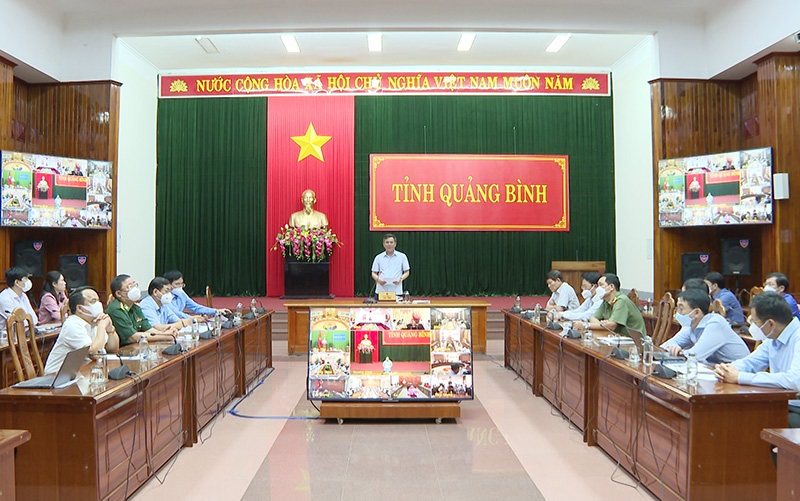 Các đại biểu dự hội nghị tại điểm cầu tỉnh Quảng Bình.