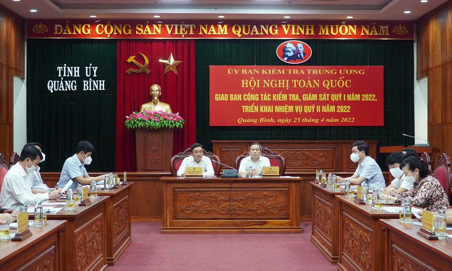 Toàn cảnh hội nghị tại điểm cầu Quảng Bình