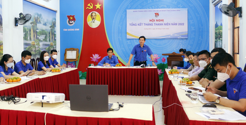 Toàn cảnh hội nghị tại điểm cầu Tỉnh Đoàn.
