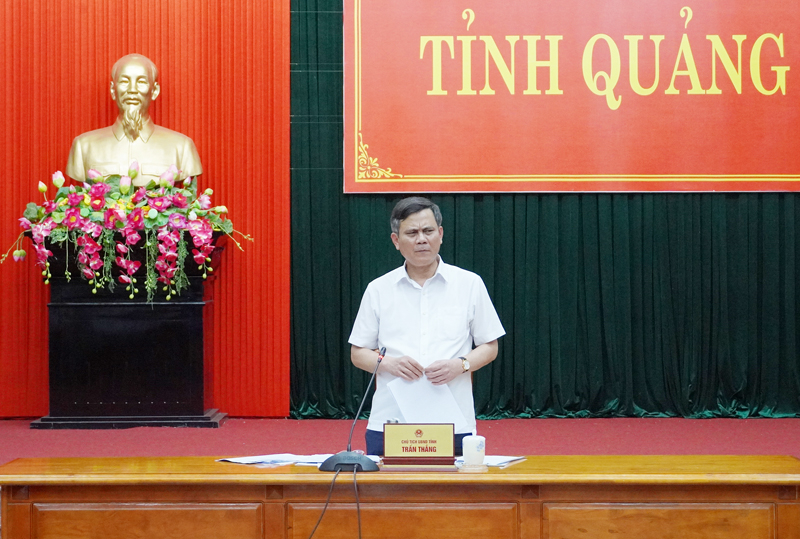 ồng chí Chủ tịch UBND tỉnh Trần Thắng phát biểu kết luận tại hội nghị.