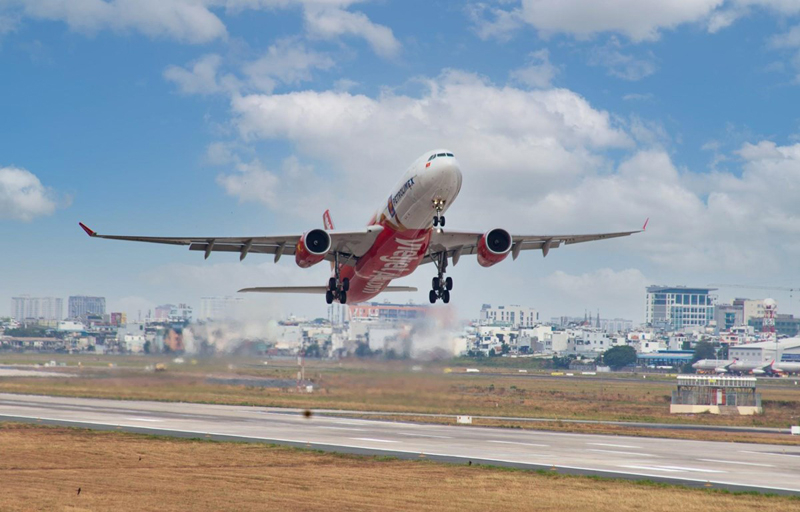 Máy bay của hãng hàng không Vietjet Air. (Ảnh: CTV/Vietnam+)