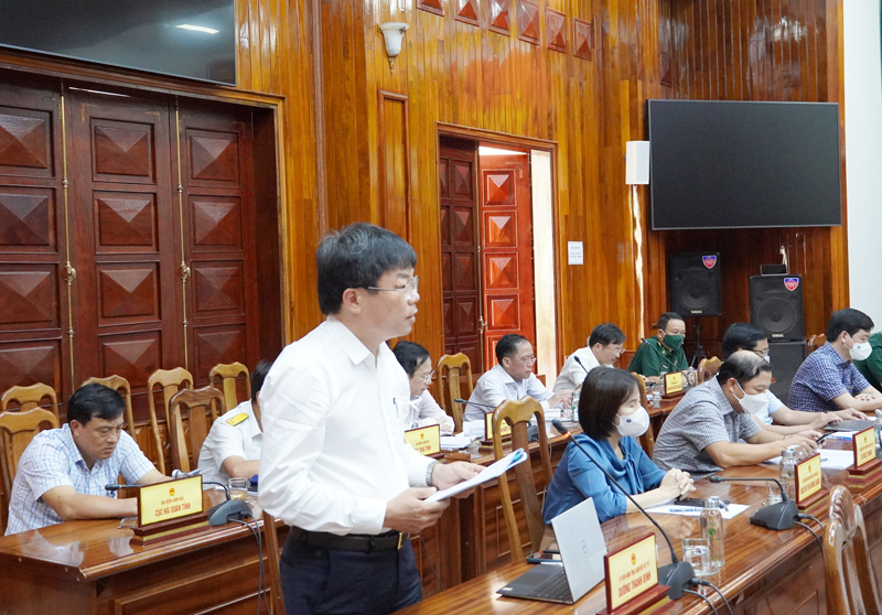 Lãnh đạo Sở Y tế phát biểu tại phiên họp.