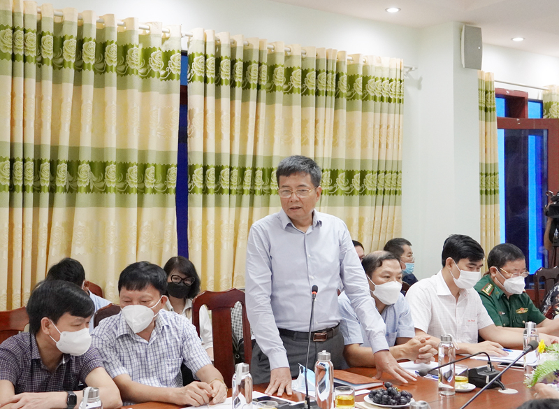 Đồng chí Giám đốc Sở Công thương phát biểu tại buổi làm việc.