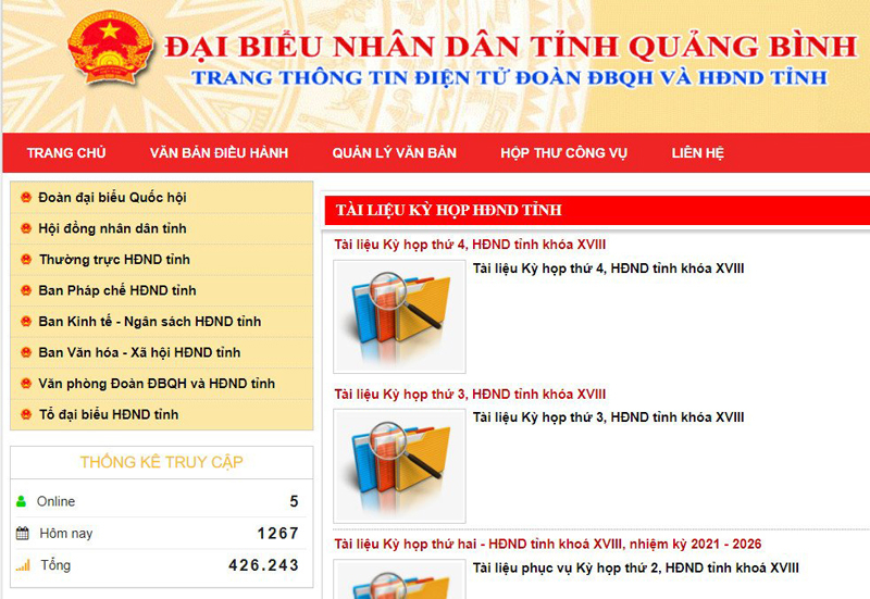 Tài liệu các kỳ họp được lưu trữ đầy đủ trên trang thông tin điện tử Đoàn ĐBQH và HĐND tỉnh.