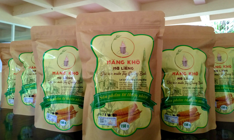 Sản phẩm Măng khô Mã Liềng được đóng gói tiêu chuẩn.