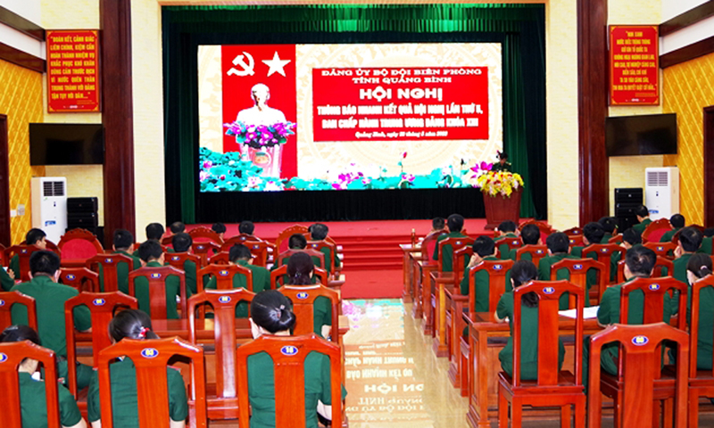 Toàn cảnh hội nghị thông báo kết quả Hội nghị Trung ương 5, khóa XIII.
