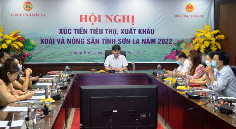 Hội nghị kết nối, xúc tiến tiêu thụ, xuất khẩu xoài và nông sản Sơn La tại điểm cầu Quảng Bình.