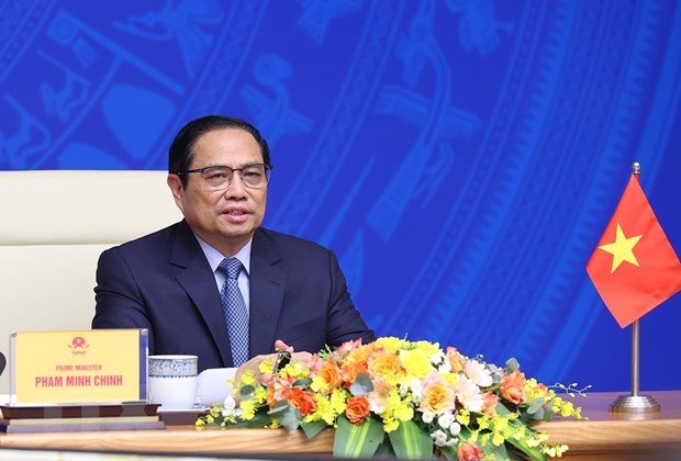 Thủ tướng Phạm Minh Chính phát biểu. (Ảnh: Dương Giang/TTXVN)
