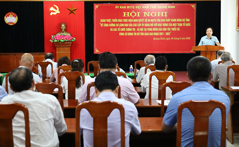 Đại diện Ban Thường trực Ủy ban MTTQVN tỉnh quán triệt những nội dung quan trọng của Nghị quyết số 06.