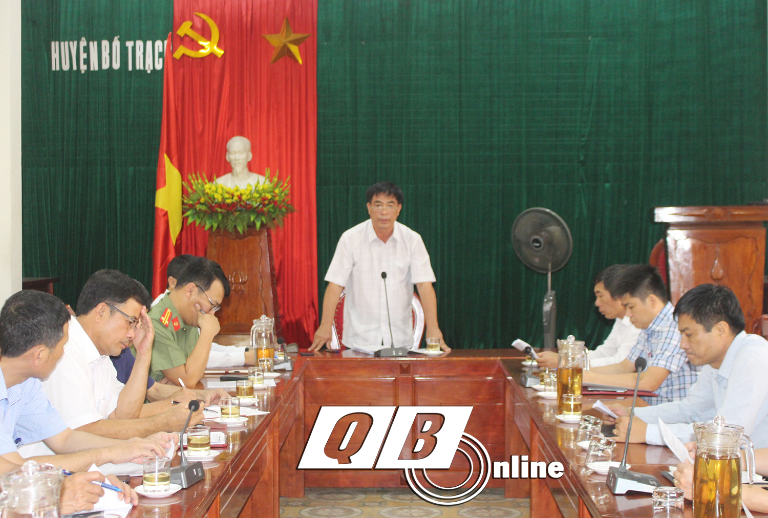 Đồng chí Phó Chủ tịch UBND huyện Bố Trạch Nguyễn Văn Thủy phát biểu chỉ đạo tại buổi làm việc.