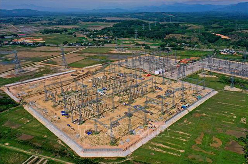 TBA 500 kV Dốc Sỏi được mở rộng để đấu nói vào đường dây 500 kV mạch 3 - Ảnh VGP/Toàn Thắng