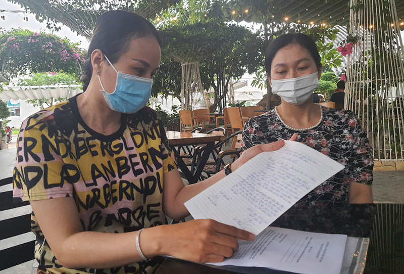 Chị Trần Võ Mỹ Hiền đã gửi đơn đến cơ quan chức năng tố cáo hành vi nhận tiền  "chạy việc " của ông Đinh Sơn Kỳ.