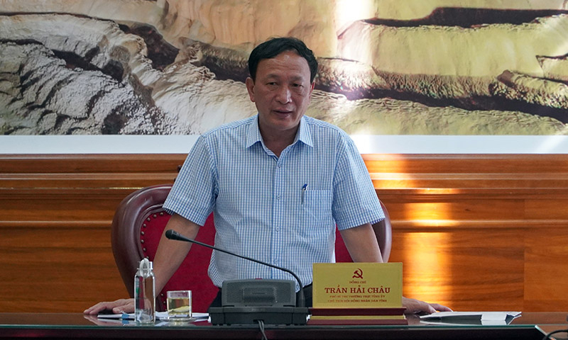 Đồng chí Phó Bí thư Thường trực Tỉnh ủy Trần Hải Châu phát biểu chỉ đạo tại hội nghị.