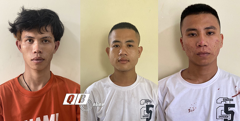 Nhóm đối tượng thực hiện hành vi trộm cắp tài sản: Nguyễn Tiến Sinh; Nguyễn Duy Cường và Nguyễn Ngọc Nhiên (từ trái sang phải).
