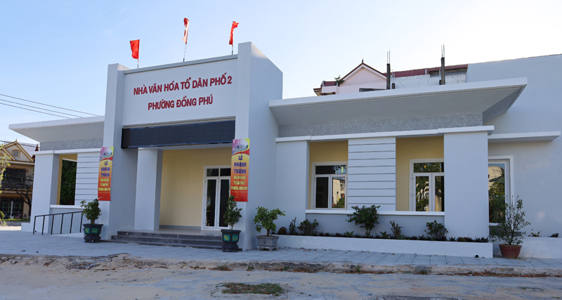 Nhà văn hóa TDP 2, phường Đồng Phú hoàn thành, đưa vào sử dụng từng bước nâng cao chất lượng sinh hoạt văn hóa-văn nghệ, TDTT của người dân.