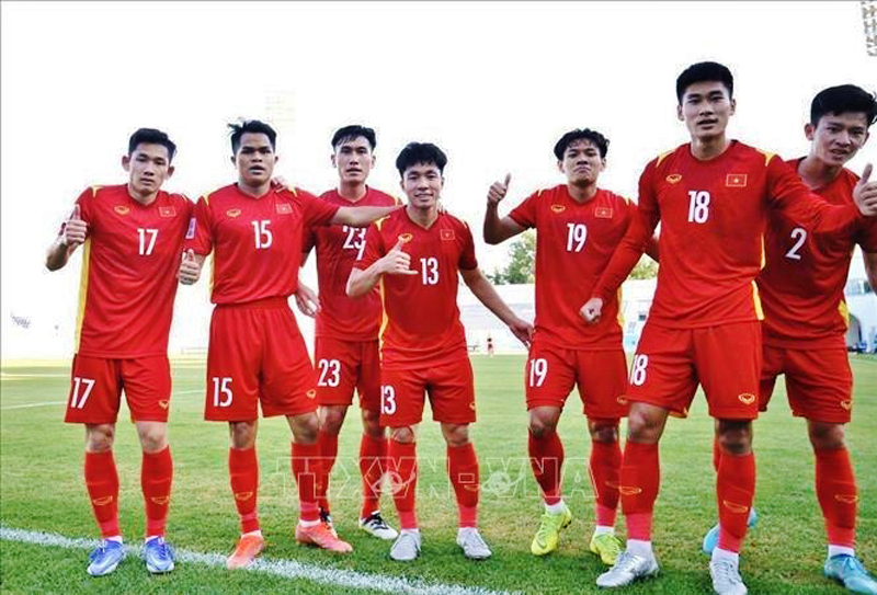 U23 Việt Nam giành vé vào tứ kết. Ảnh: TTXVN