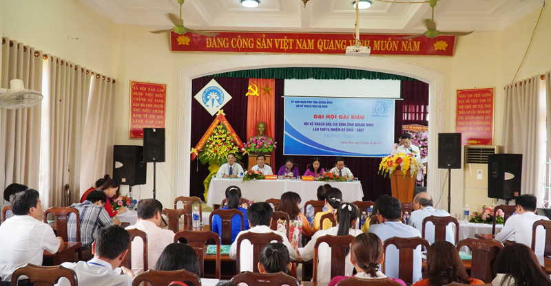 Toàn cảnh Đại hội đại biểu Hội KHHGĐ tỉnh Quảng Bình lần thứ IV, nhiệm kỳ 2022-2027.