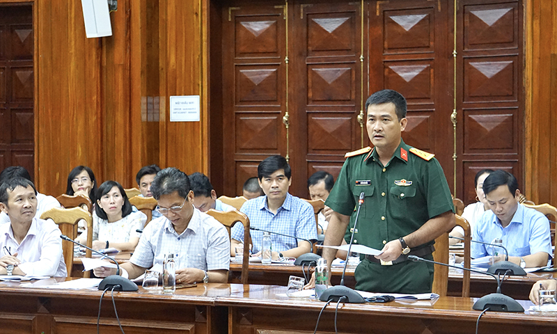 Đại biểu phát biểu tại buổi làm việc.