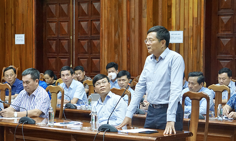 Đại biểu phát biểu tại buổi làm việc.