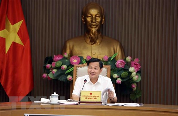 Phó Thủ tướng Lê Minh Khái, Trưởng Ban Chỉ đạo điều hành giá phát biểu tại cuôc họp. (Ảnh: An Đăng/TTXVN)