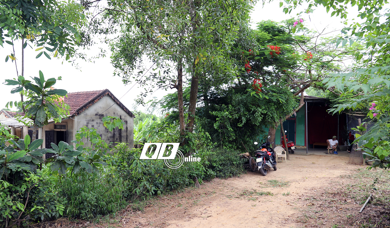 Nhà ông Bạch Doãn Đơn (phía bên trái là nhà bà B.T.B.) đang xảy ra tranh chấp về đất đai.
