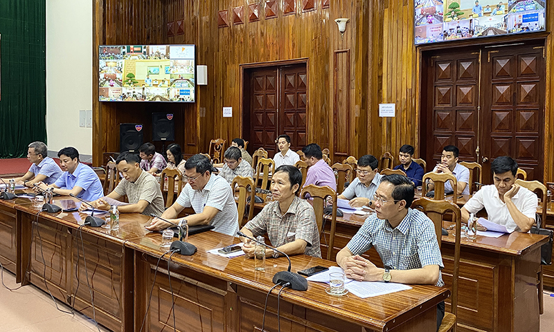 Các đại biểu dự hội nghị tại điểm cầu tỉnh Quảng Bình.
