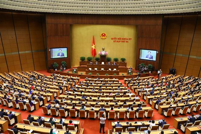  Chủ tịch Quốc hội Vương Đình Huệ phát biểu bế mạc kỳ họp. Ảnh: Văn Điệp/TTXVN