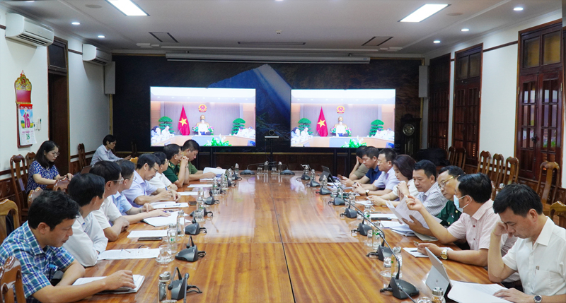 Các đại biểu tham dự tại điểm cầu tỉnh Quảng Bình.