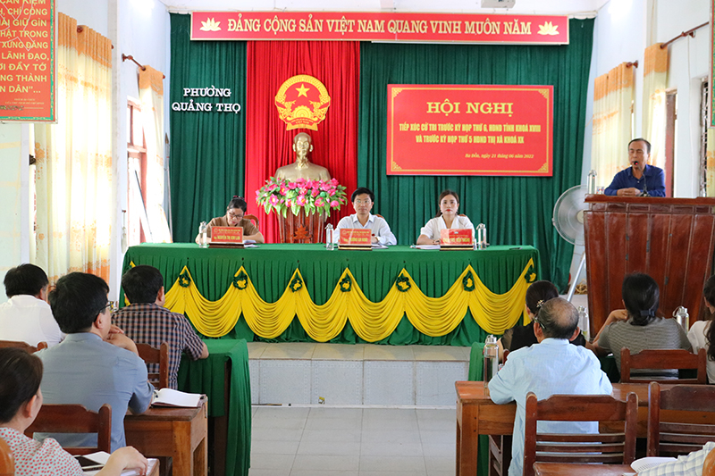 Tổ đại biểu HĐND tỉnh tiếp xúc cử tri tại phường Quảng Thọ